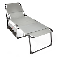 Lit de camp réglable pliable à plat Outbound, gris Front_Three_Fourths_Angled_Right