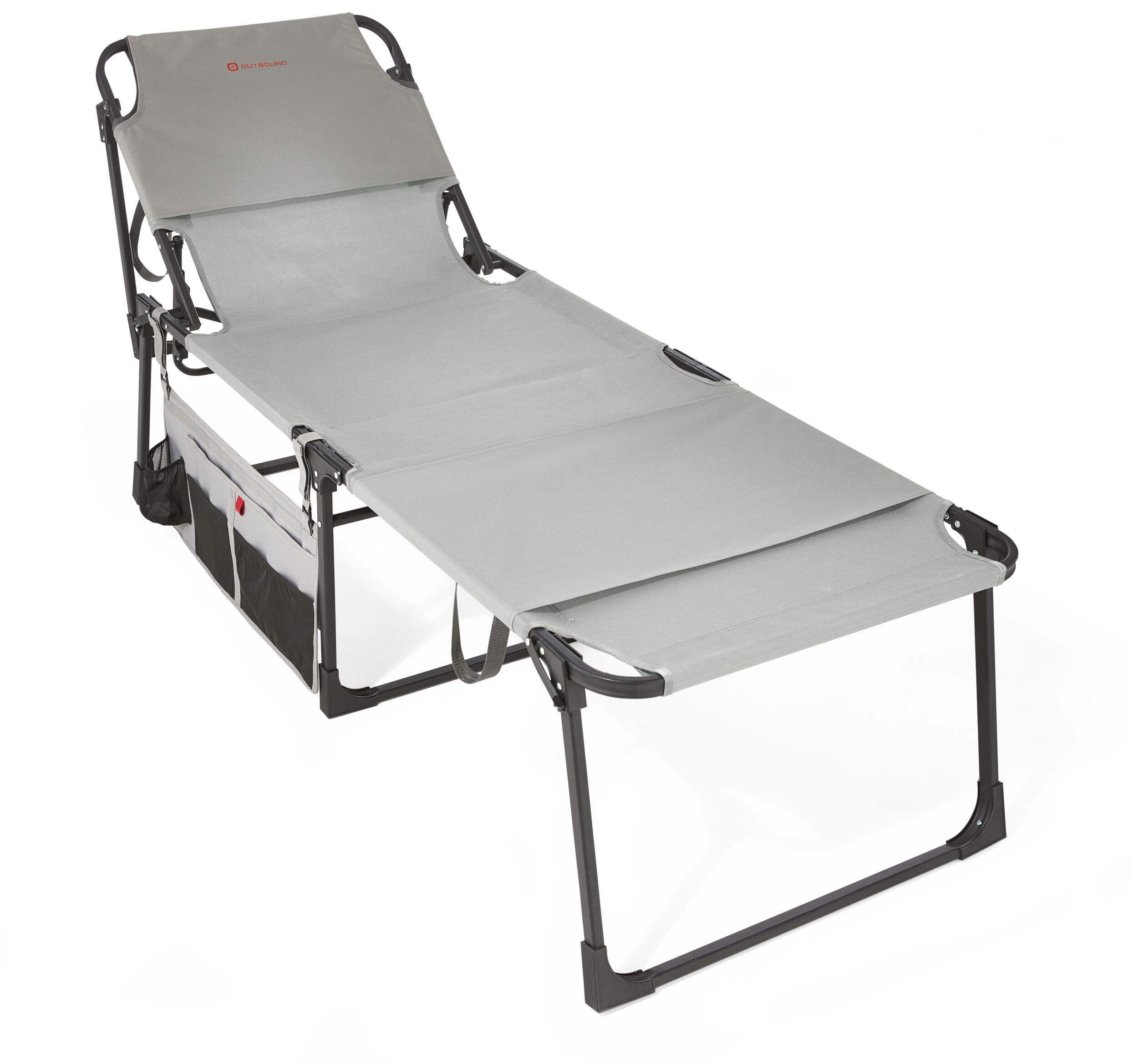 Outbound Boundless Adjustable Camp Cot, Grey Front_Three_Fourths_Angled_Right