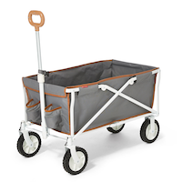 Outbound Compact & Collapsible Folding Wagon, 68-kg, Grey Front_Three_Fourths_Angled_Left