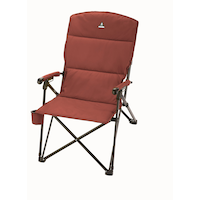 Woods™ Siesta Folding Reclining Padded Camping Chair, Red Front_Angled_Left