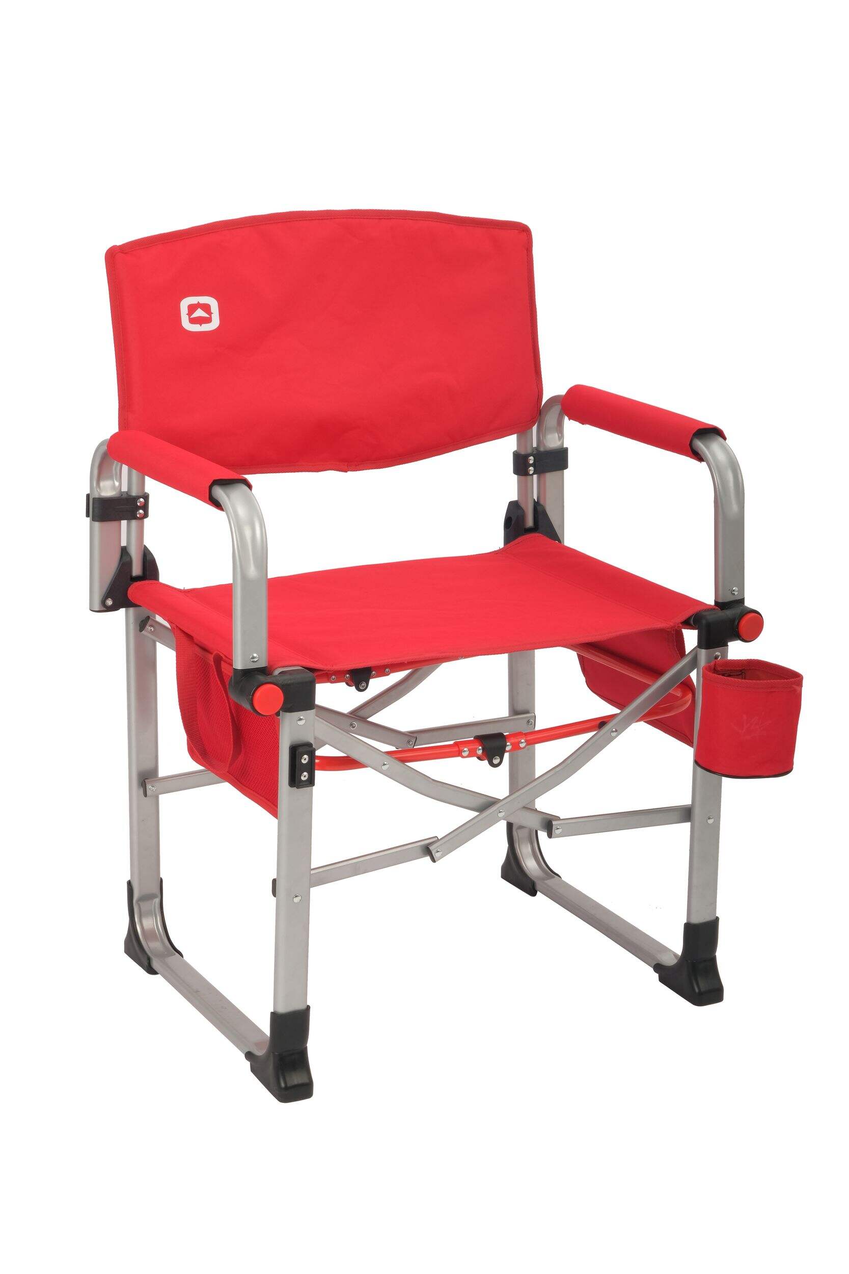 Outbound Boundless Portable Director's Camping Chair, Red Front_Angled_Right
