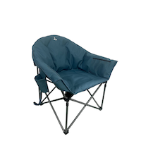 Woods Strathcona+ Deluxe Fully Padded Portable Folding Bucket Camping Chair with Cup Holders, Blue Front_Three_Fourths_Angled_Right