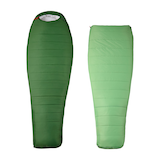 Woods 3-in-1 Two-Piece Polyester Insulated Cold Weather Mummy Sleeping Bag, Long Length, -15°C Front_Flat