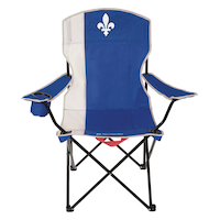 Fleur-de-Lys Portable Folding Camping Quad Chair w/ Cup Holder & Carry Strap Front_Flat