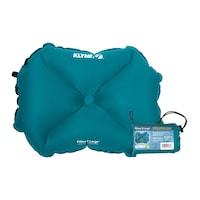Klymit Pillow XL Lightweight Inflatable Camping/Travel Pillow,  Soft Polyester, Blue Front_Flat
