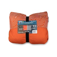 Klymit Drift Lightweight Inflatable 2-in-1 Reversible Car Camp Pillow, Large, Orange Front_Flat