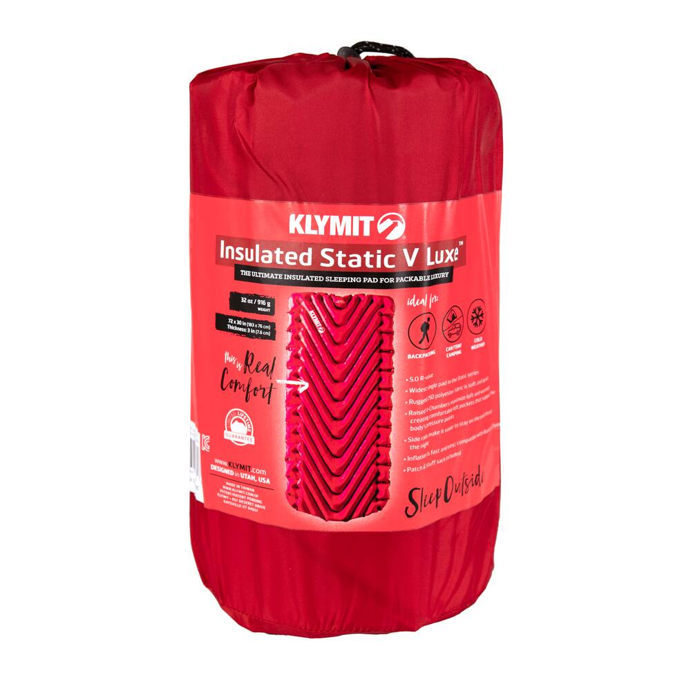 Klymit Insulated Static V Luxe Single Inflatable Camping Sleeping Pad Air Mat W Storage Bag 3 In Canadian Tire