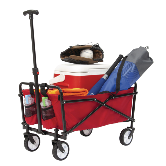 Seina Outdoor Collapsible Folding Utility Wagon w/ Cup Holders, 150 lb