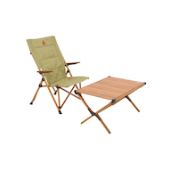 Woods Anniversary Portable Folding Camping Chair & Table, Green Front_Three_Fourths_Angled_Right