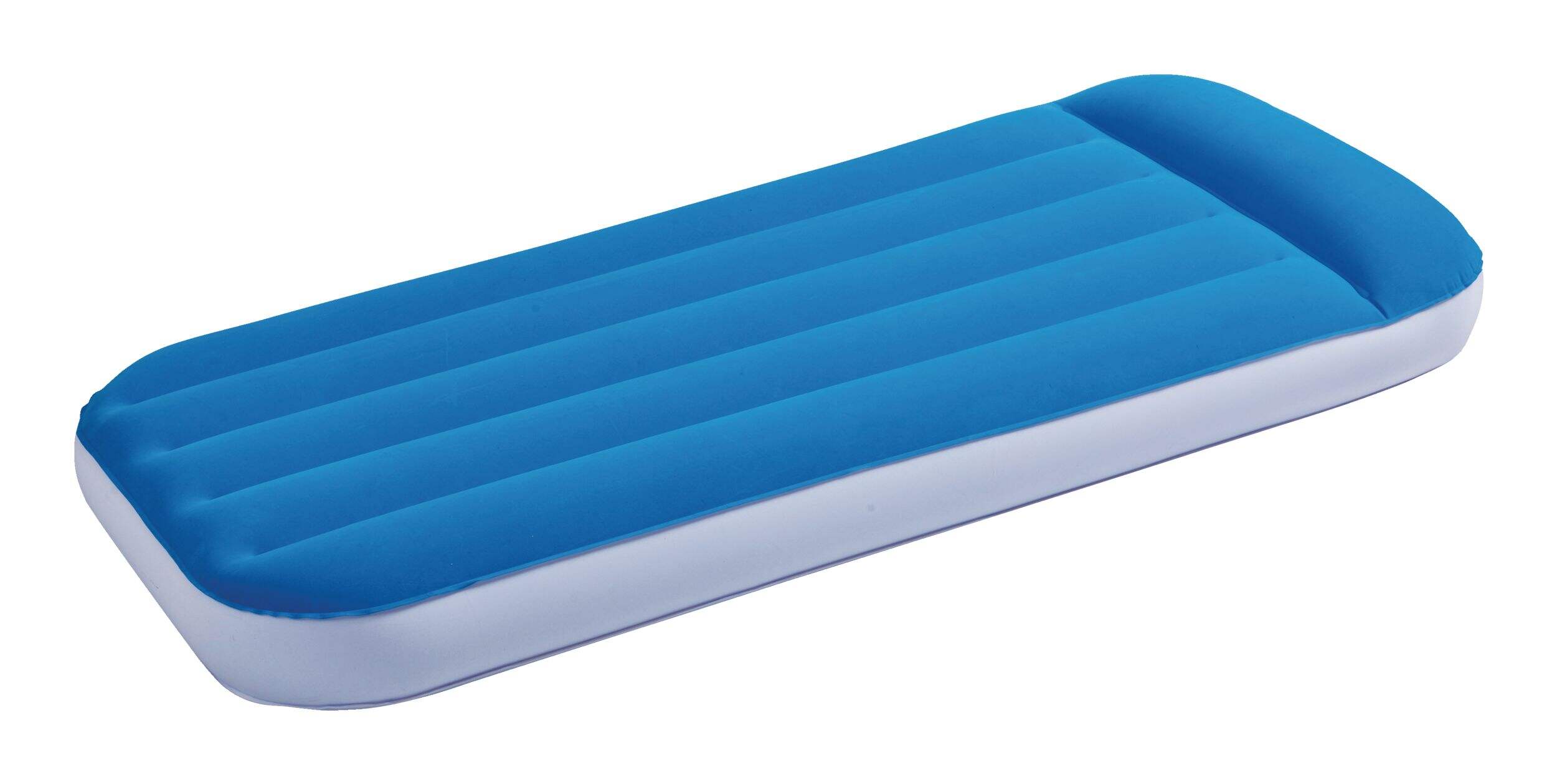 Matelas pneumatique simple hauteur simple avec surface floquée, enfants, choix de couleurs Front_Angled_Left