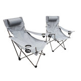 Outbound Folding Chairs with Headrests, Grey, 2-pk Front_Three_Fourths_Angled_Right