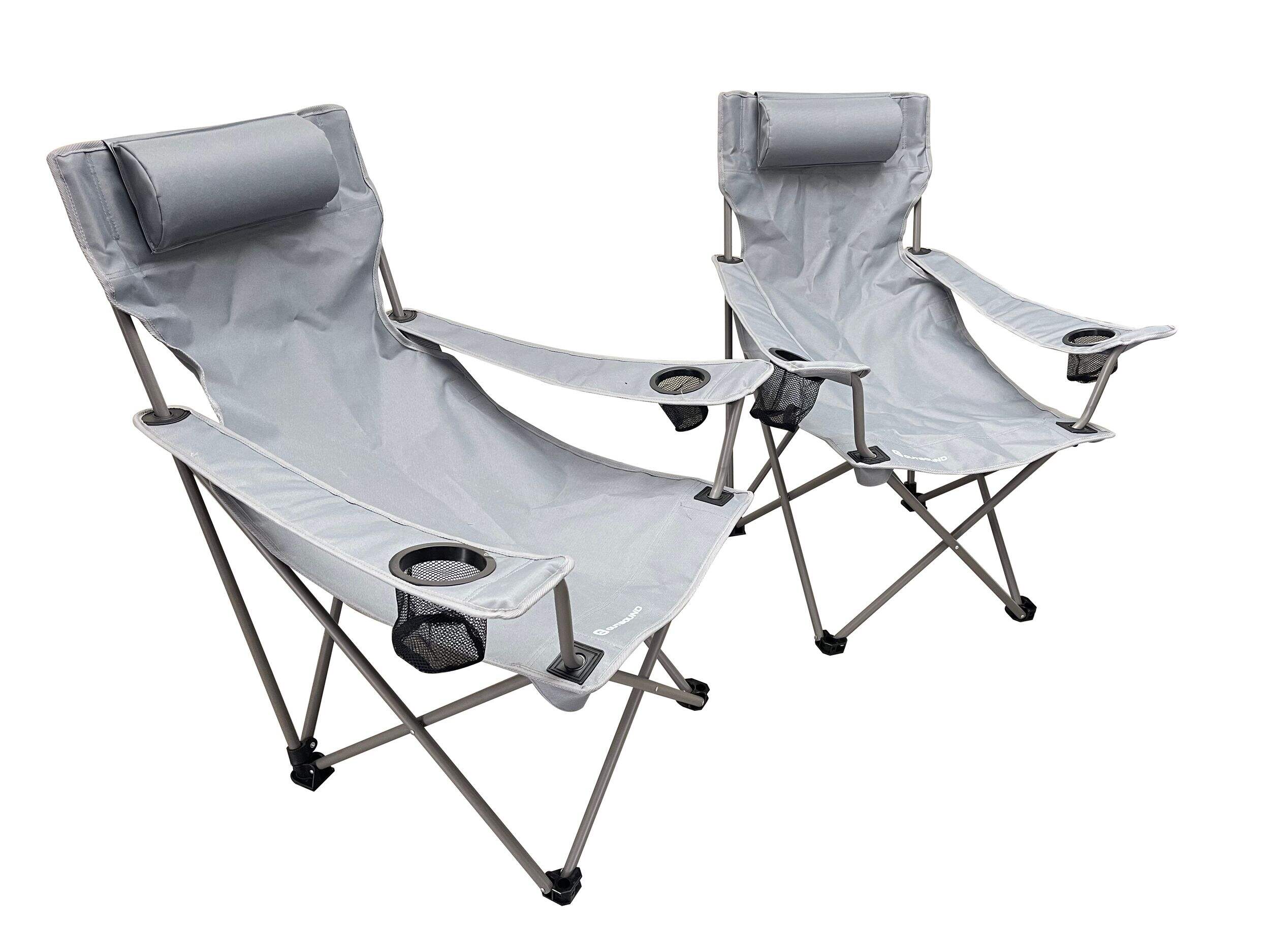 Outbound Folding Chairs with Headrests, Grey, 2-pk Front_Three_Fourths_Angled_Right