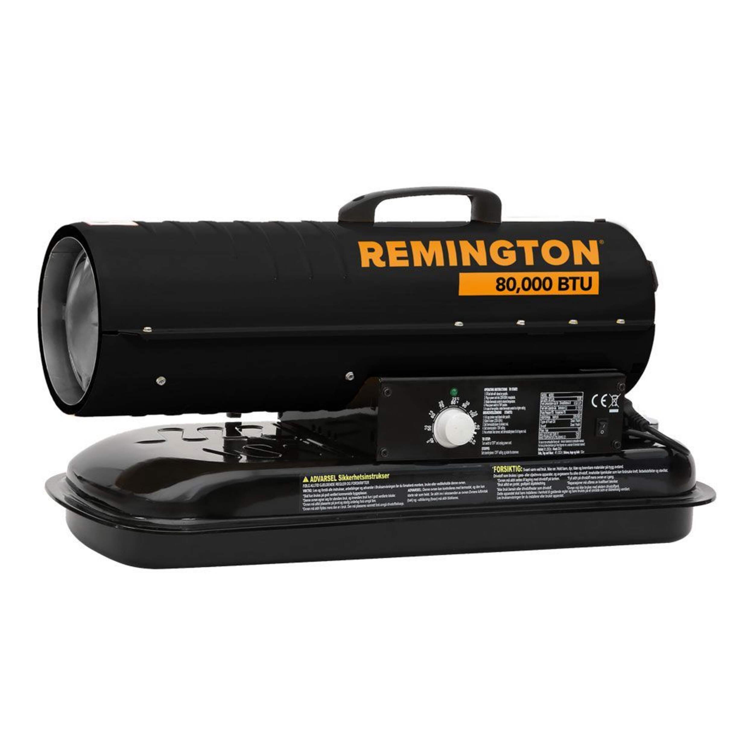 Remington 80K BTU Kerosene Forced Air Heater Front_Angled_Left