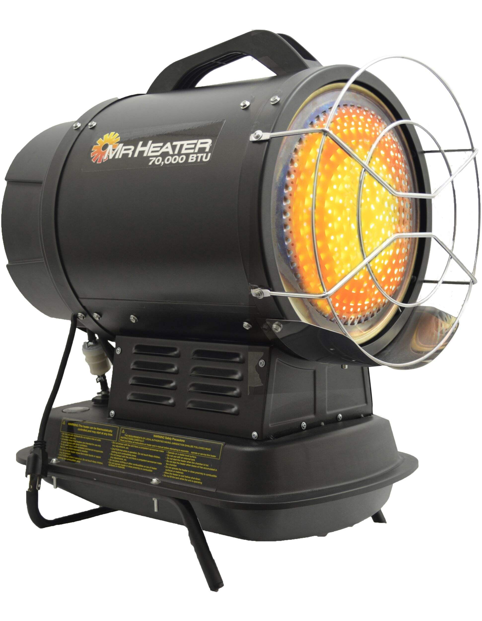 Mr. Heater 70,000 BTU Radiant Kerosene Heater with Quiet Burn Technology Front_Angled_Right