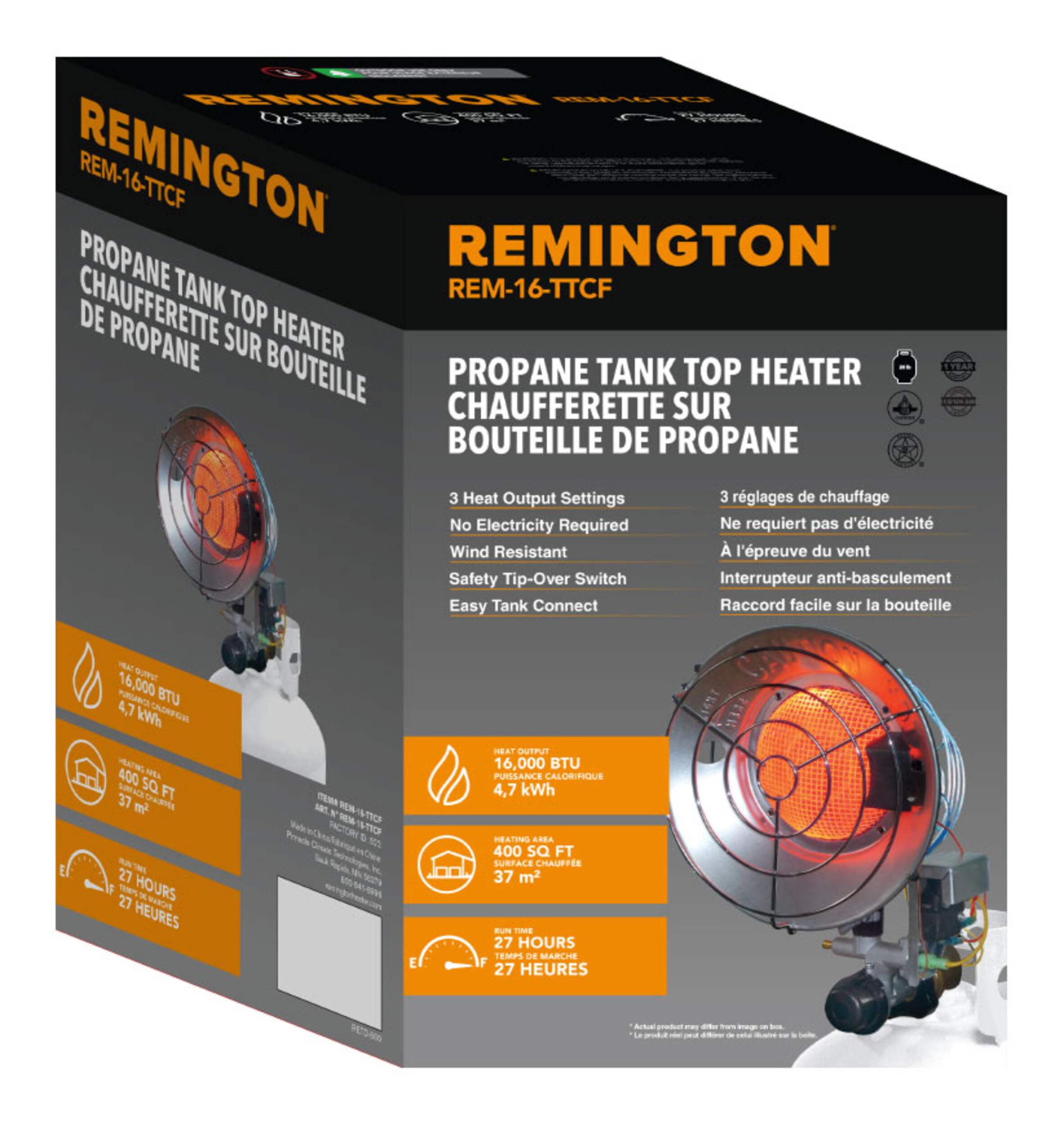 Radiateur au propane Remington, bonbonne unique, 16 000 BTU Canadian Tire