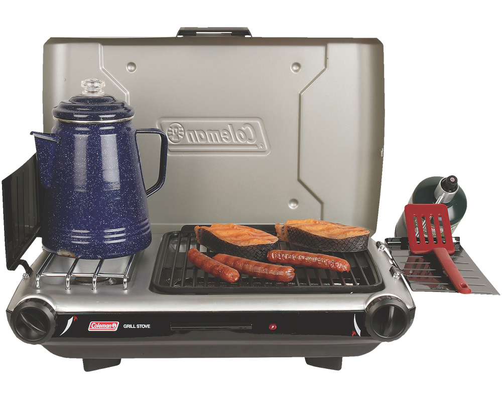 Coleman DoubleBurner 20,000 BTUs Electronic Ignition Grill Camp Stove