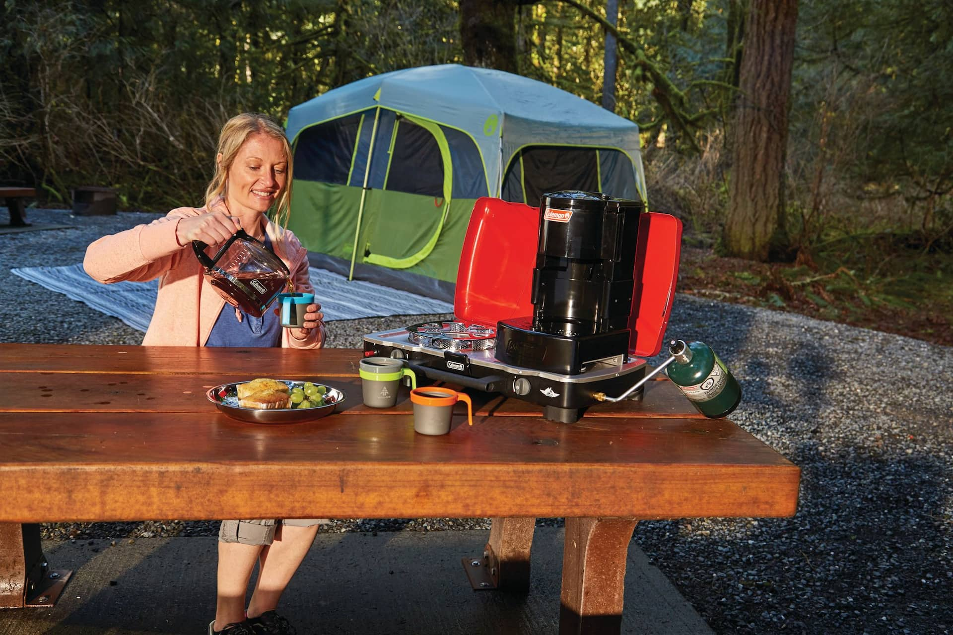 Coleman grill outlet top coffee maker