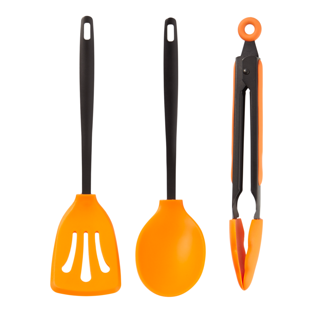 Woods™ Silicone Camping Cooking Utensils, Spoon, Spatula & Tongs