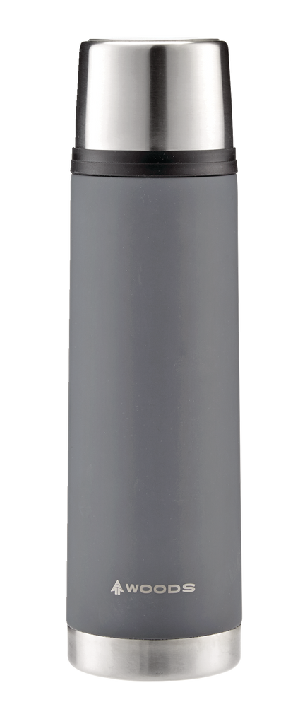 Woods™ Stainless Steel Insulated Rubberized Vacuum Flask Bottle, 1l 