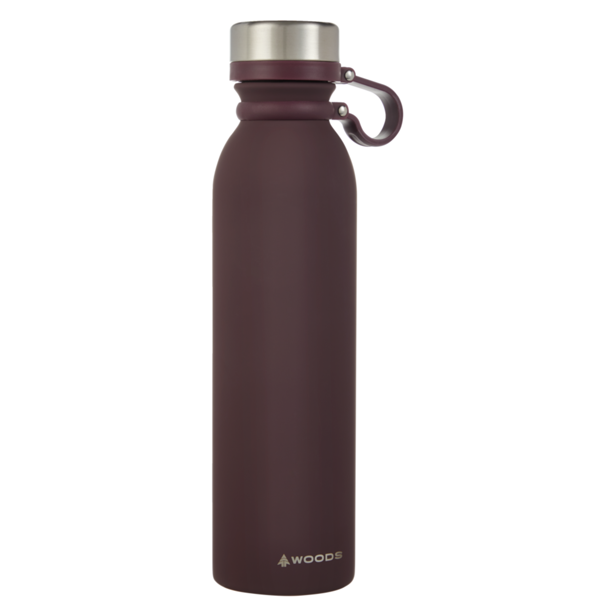 Woods™ Stainless Steel Insulated Rubberized Water Bottle, Assorted Colours, 700mL Front_Three_Fourths_Angled_Right