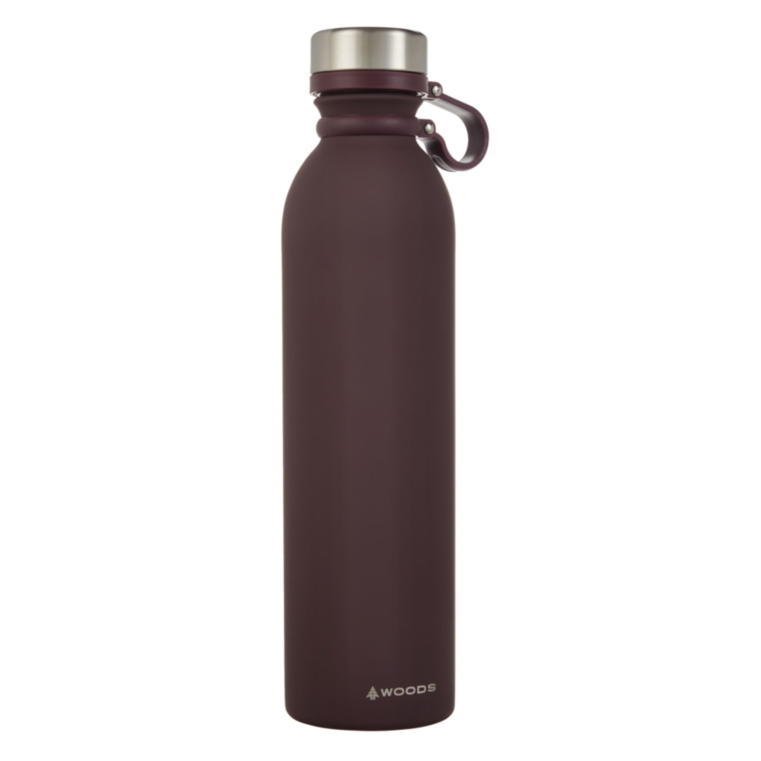 Woods™ Stainless Steel Insulated Rubberized Water Bottle, Assorted Colours, 1L Front_Three_Fourths_Angled_Right