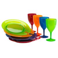 Assiettes et verres apéritif de pique-nique, 9 pces