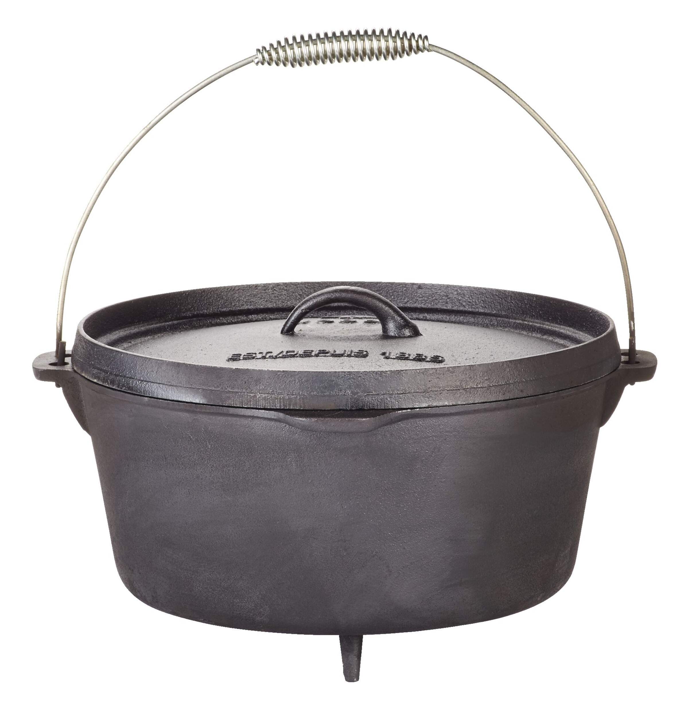 Woods™ Cast Iron Over-Safe Camping Dutch Oven, 7L Front_Elevated