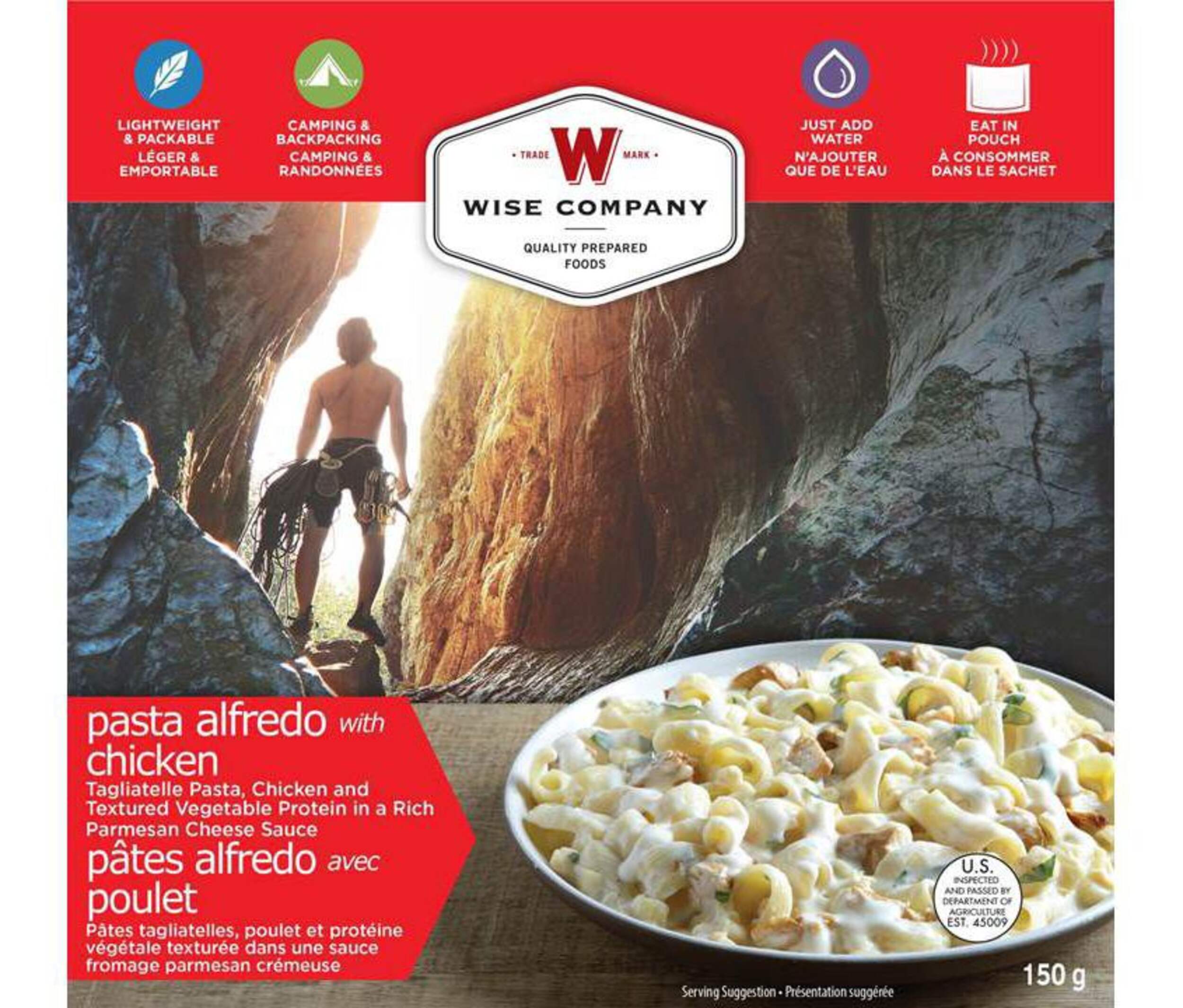Wise Company Pasta Alfredo with Chicken, 150-g Front_Flat