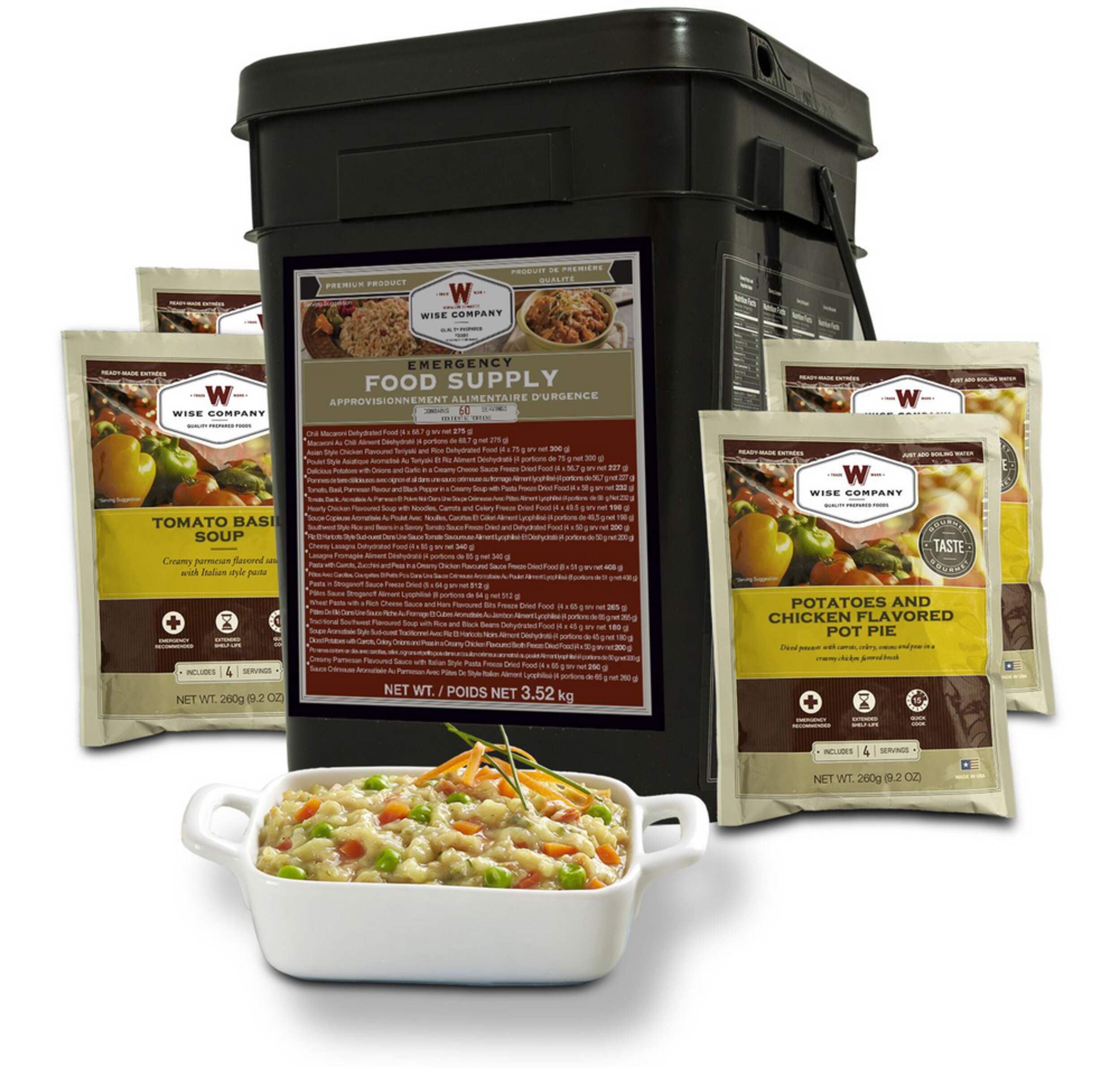 Wise Company Emergency Food Supply Multi Pack, 60-Servings Composite_or_Mixed