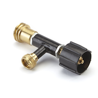 Woods™ Brass & Steel Single Appliance Tank Converter for Camping, 20-lb Bottom_Plunge
