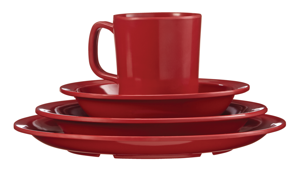 Outbound Durable Melamine Individual Camping Tableware Set, 3pc