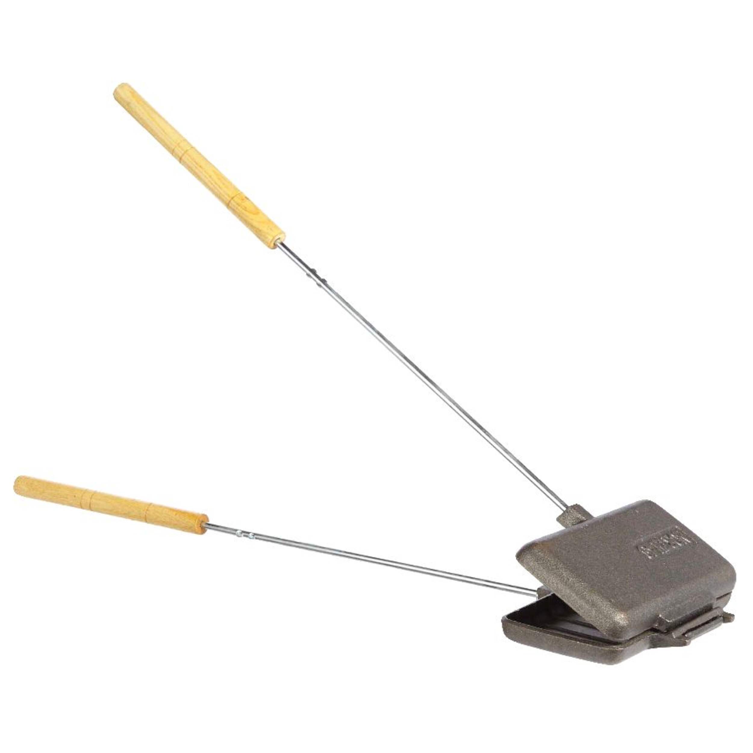 Woods™ Cast Iron Long Handle Double Camping Cooker/Toaster, 9-in Back_Angled_Left