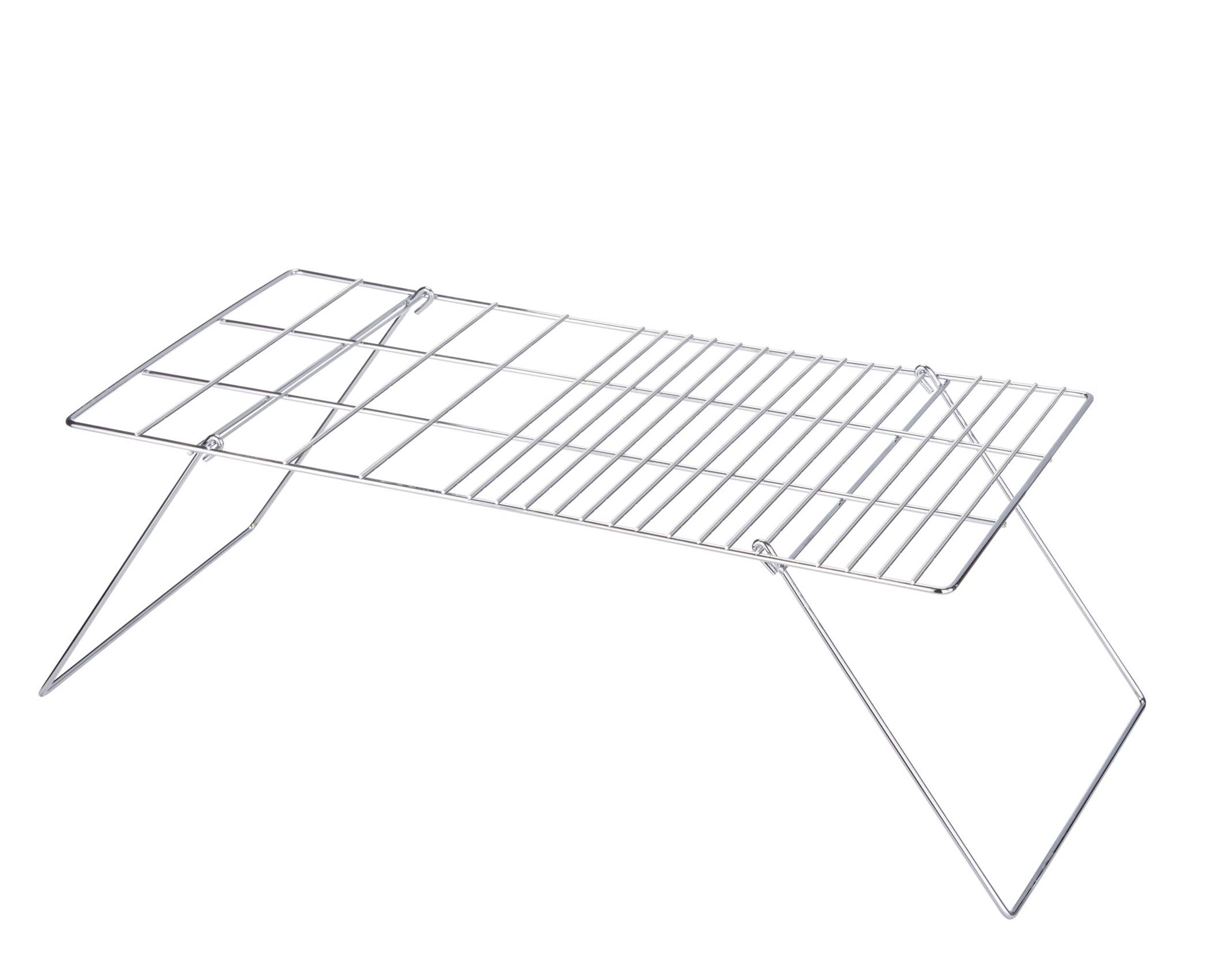 Outbound Nickel Plated Steel Folding Camp Grill, 24 x 12-in Front_Angled_Left