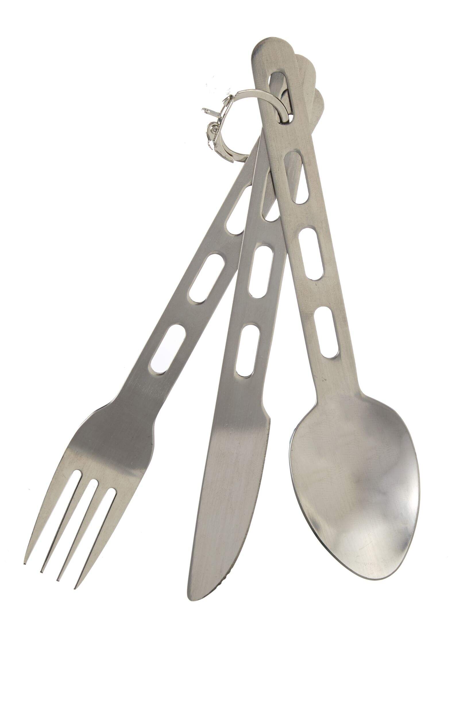 Outbound Stainless Steel Cutlery Set with Detachable Ring, 3-pc Front_Flat