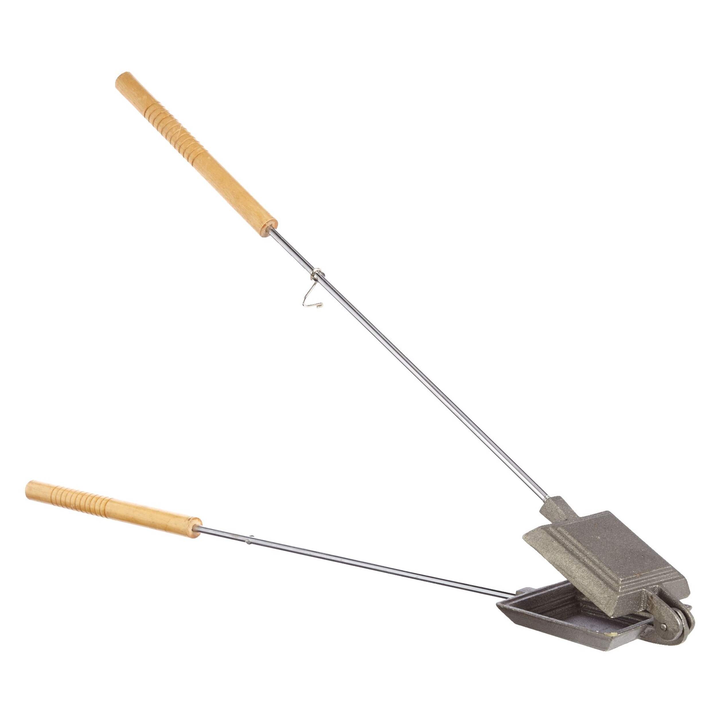 Woods™ Cast Iron Non-Stick Camping Sandwich Toaster w/ Long Handle, 4x4-in Composite_or_Mixed