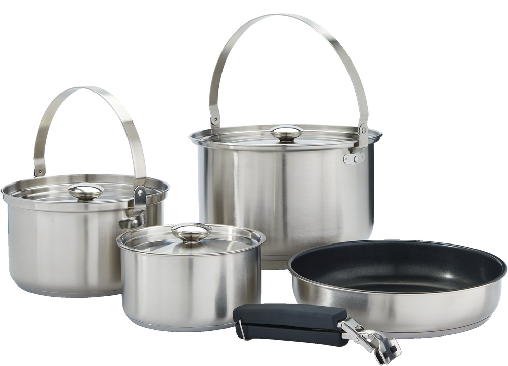 Woods™ Viand Stainless Steel Camping Pot Set, 4pc Canadian Tire