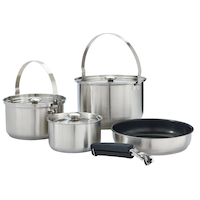 Woods Viand Stainless Steel Camping Pot Set, 5-pc Composite_or_Mixed