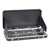 Woods Quick Fire Double-Burner Camp Stove, 20,000 BTUs, Piezo Start Front_Angled_Right