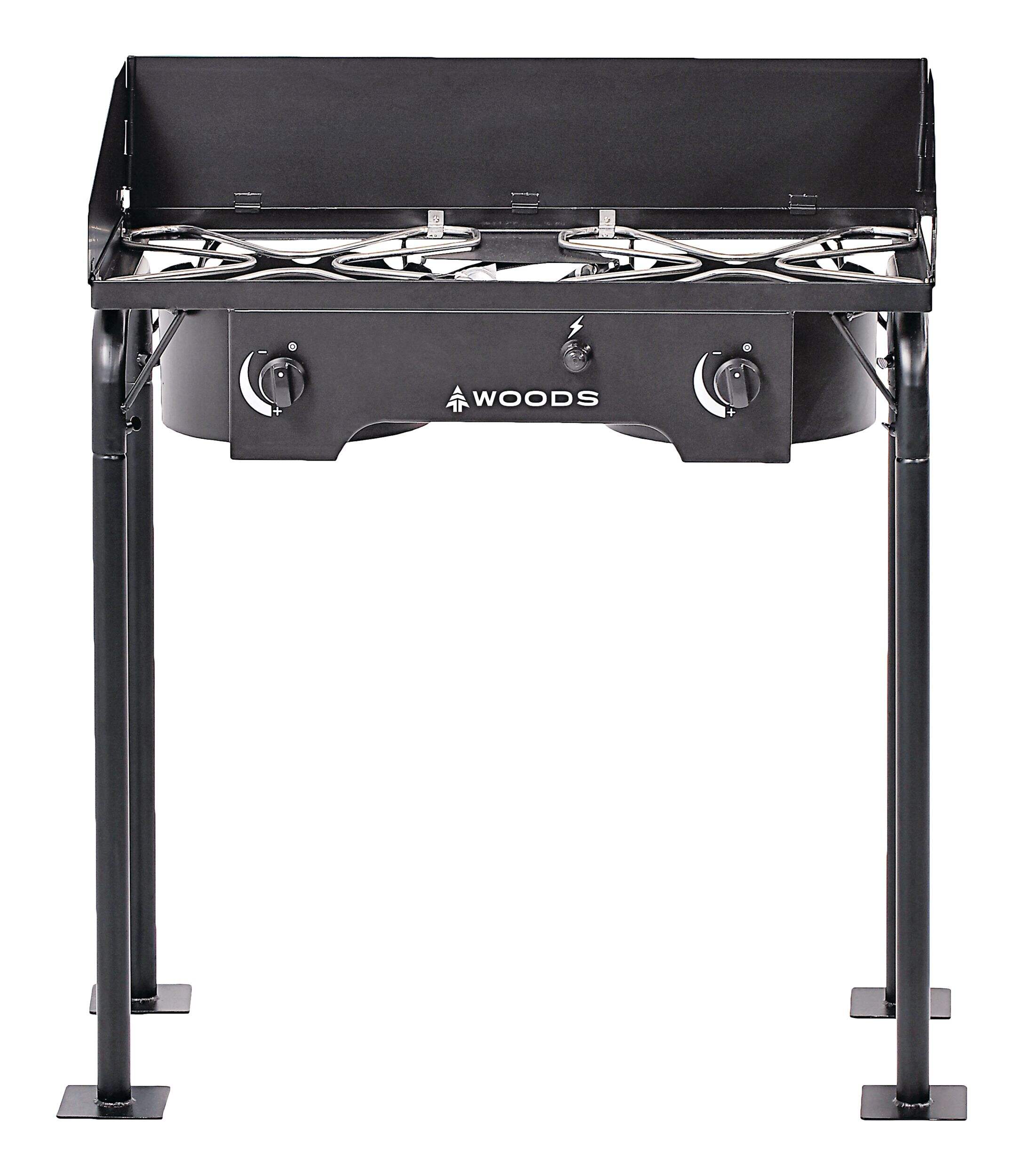 Woods™ Prospector Double-Burner 30,000 BTUs Electric Start Camp Stove Front_Flat