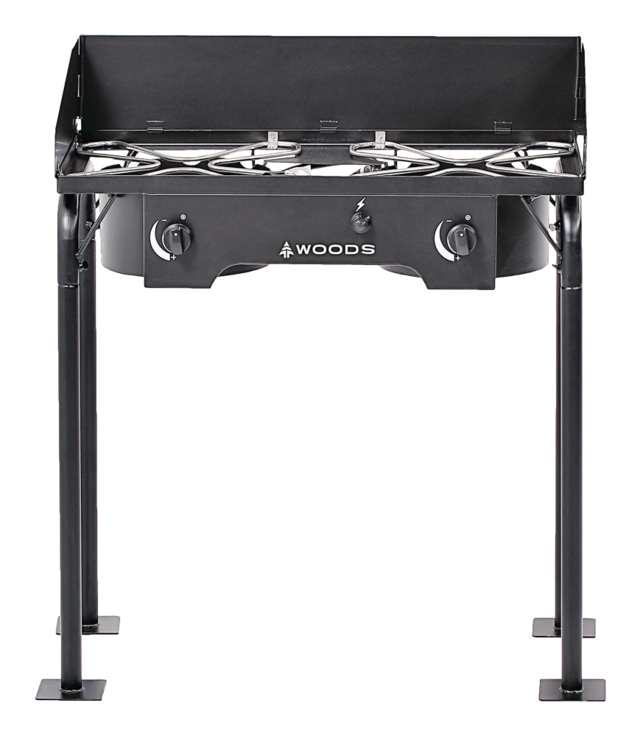 Woods™ Prospector DoubleBurner 30,000 BTUs Electric Start Camp Stove