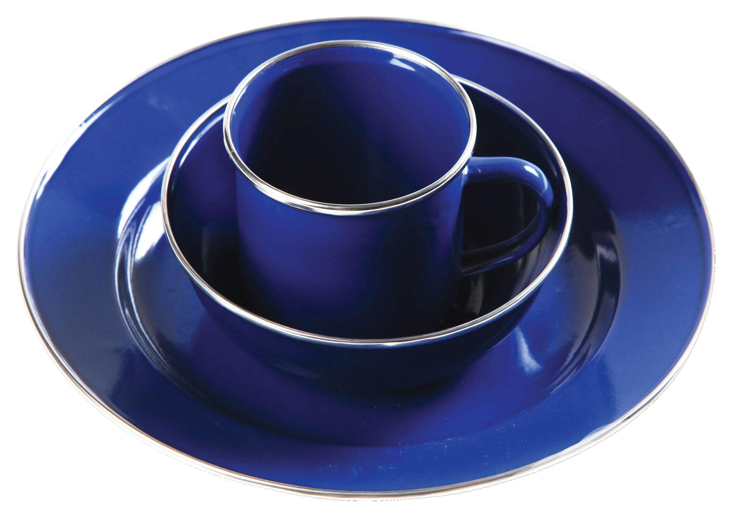 Vaisselle émaillée de camping Woods, 1 personne, 3 pièces Overhead_Plunge