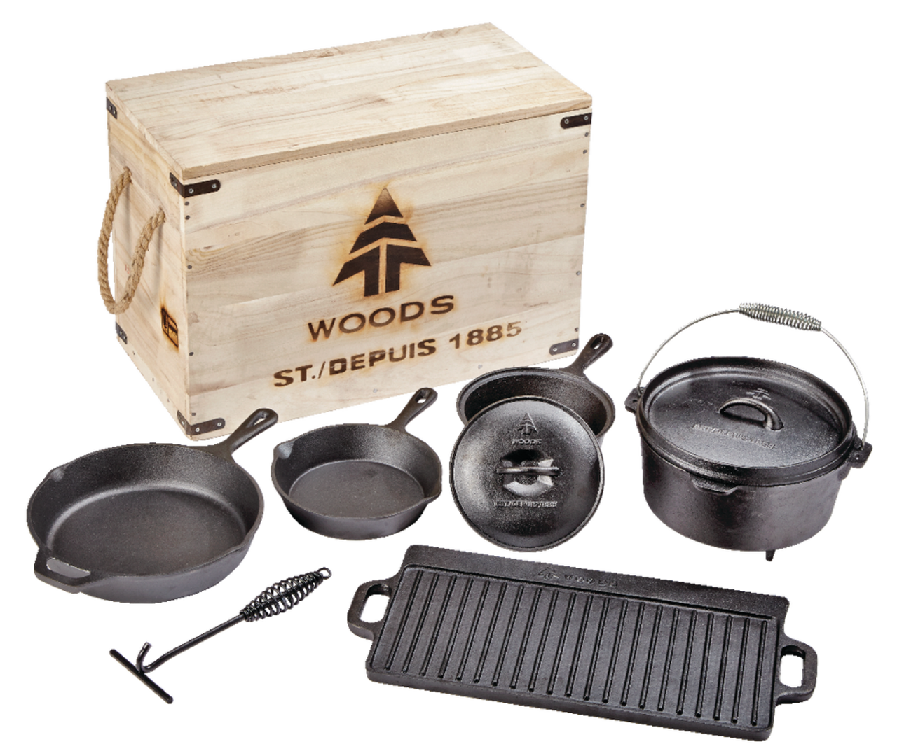 Woods™ Heritage Cast Iron Non-Stick Camping Cook Set