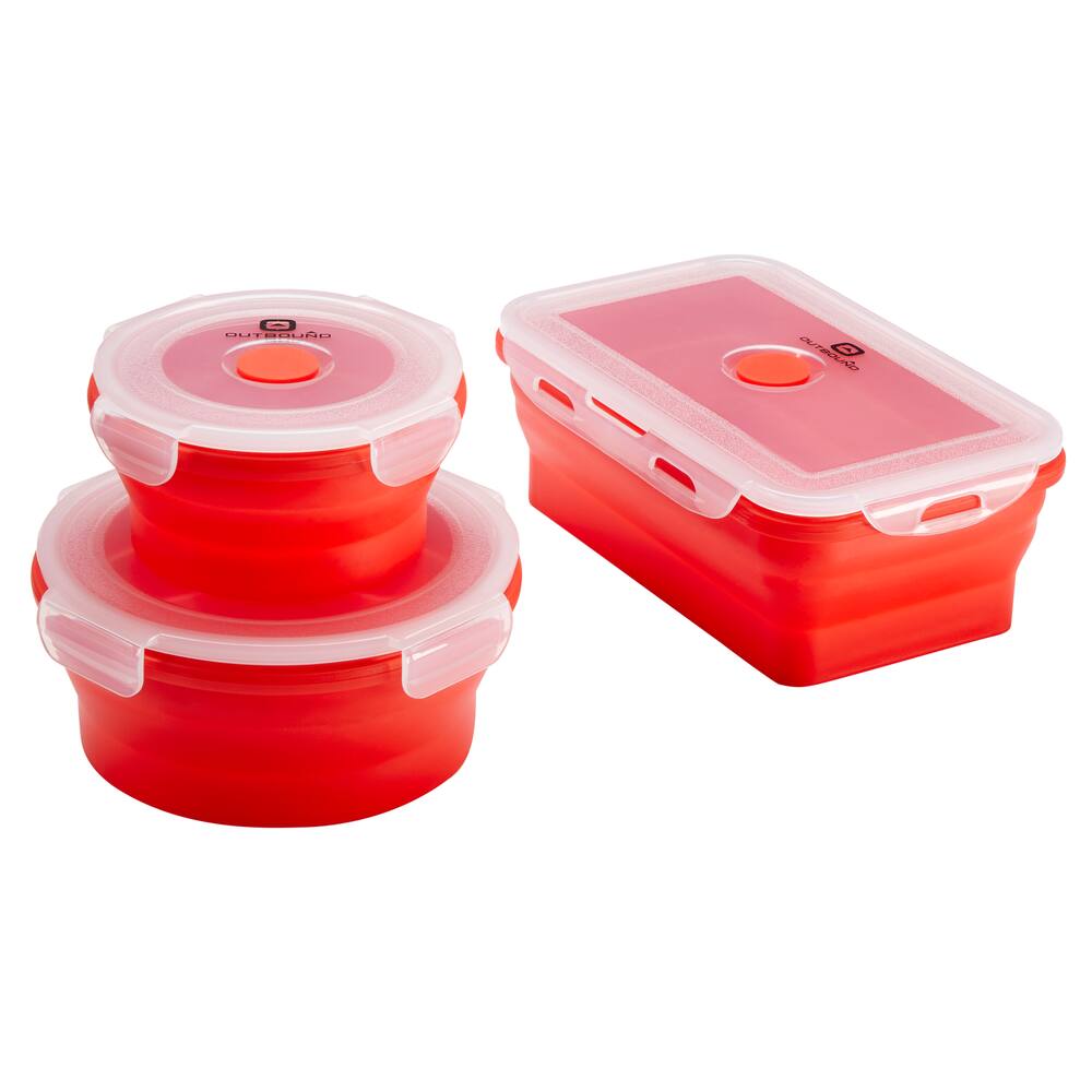 Outbound Plastic Collapsible Container Set, BPA Free, Red, 3-pk ...