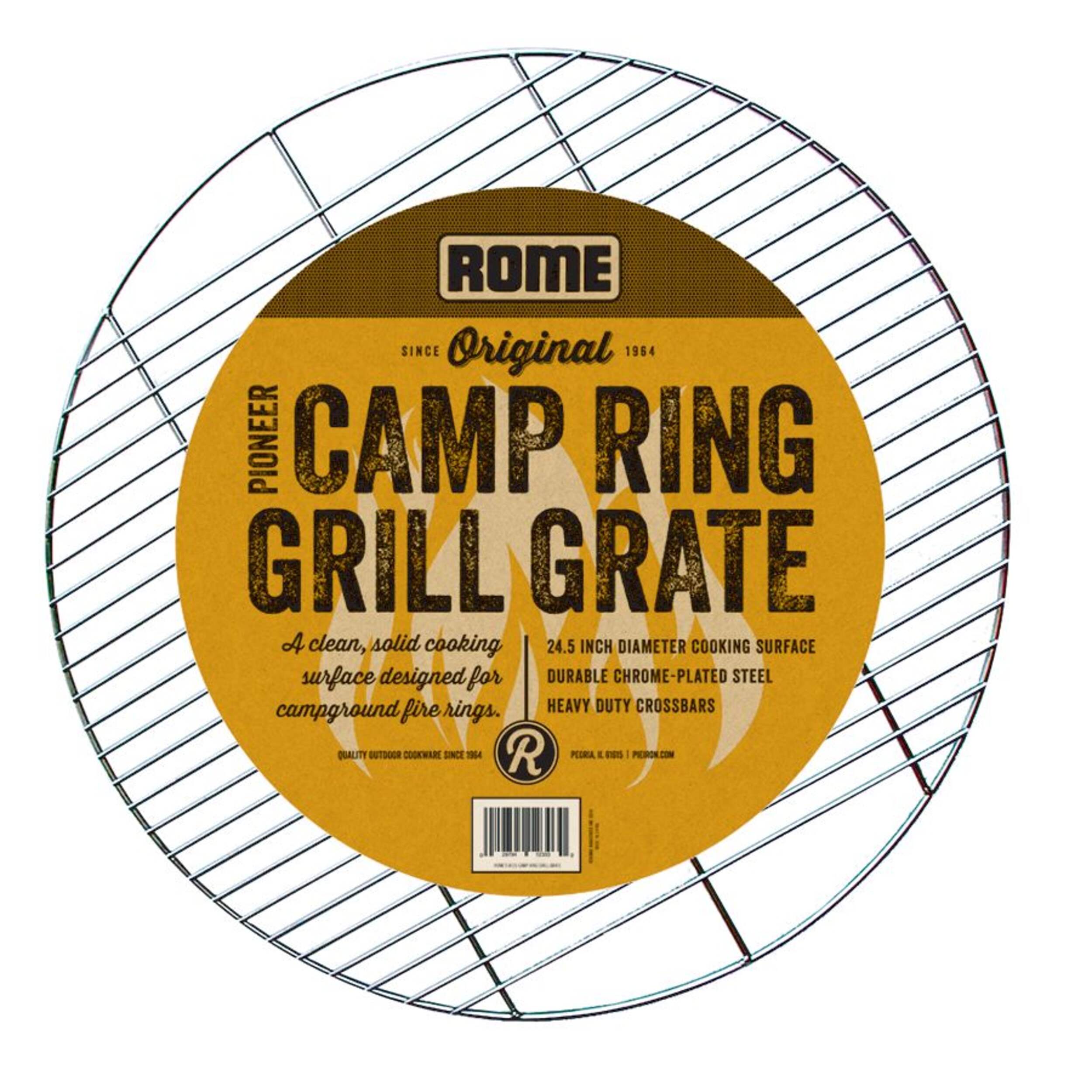 Rome Original Pioneer Camp Ring Grill Grate, 24-1/2-in (62 cm), Chrome Front_Flat