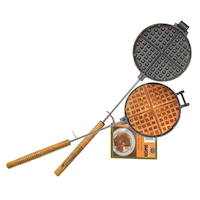 Rome Chuckwagon Cast Iron Waffle Iron with Long Handle, 23-in Composite_or_Mixed