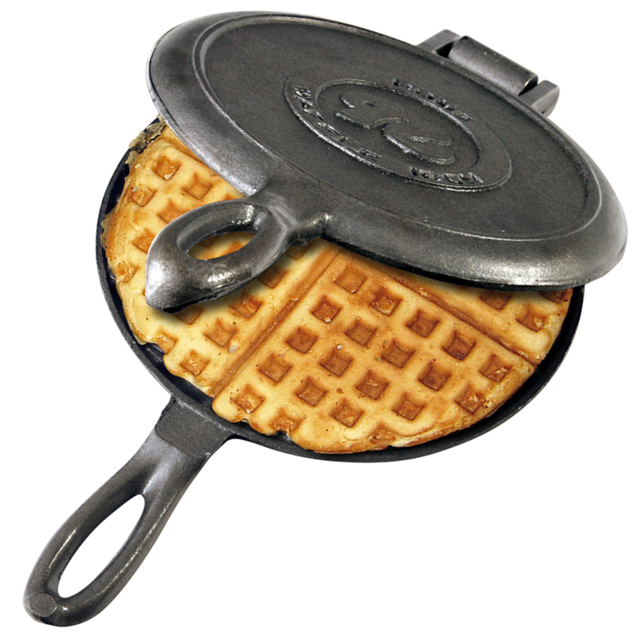 Rome Old Fashioned Cast Iron Waffle Iron, 6-3/4-in Front_Angled_Left