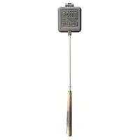 Rome Original XL Square Pie Iron with Wood Handle, Cast Iron, Black Overhead_Flat