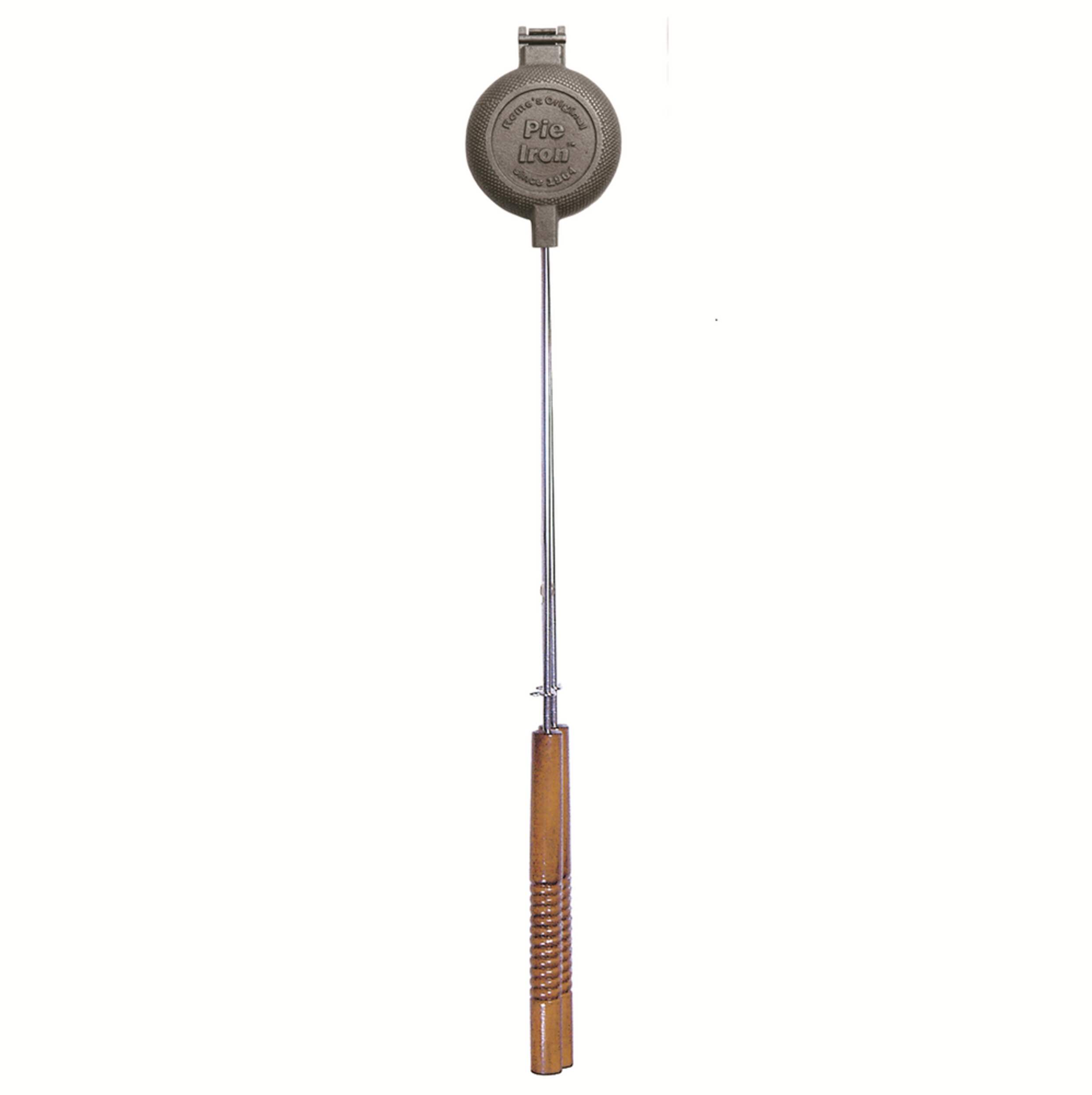 Rome Original Cast Iron Round Pie Iron with Wood Handle, 28-in Front_Flat