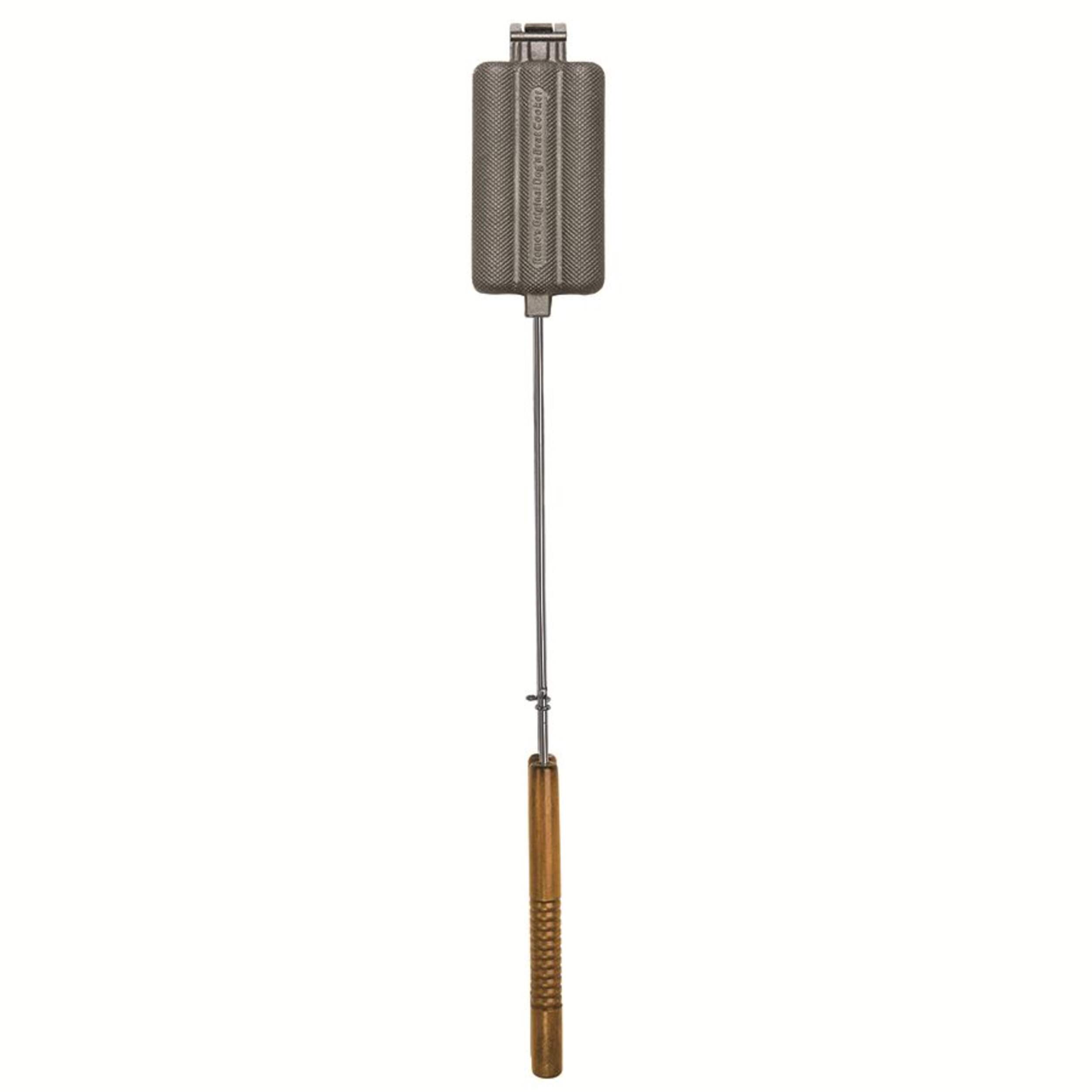 Rome Original Cast Iron Dog 'n Brat Camp Cooker with Wood Handle, 30-in Front_Flat