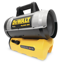 DEWALT 70K BTU Cordless Forced Air Propane Hybrid Heater